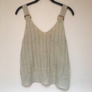 Ribbed, knit tank with tortoiseshell rings